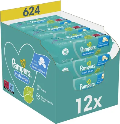 Pampers, Fresh Clean, chusteczki nawilżane dla dzieci, 12-52 szt.