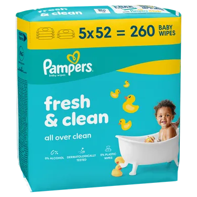 Pampers, Fresh Clean, chusteczki nawilżane dla dzieci, 5-52 szt.