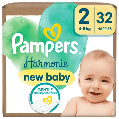 Pampers, Harmonie Baby, pieluchy jednorazowe, rozmiar 2, 4-8 kg, 32 szt.