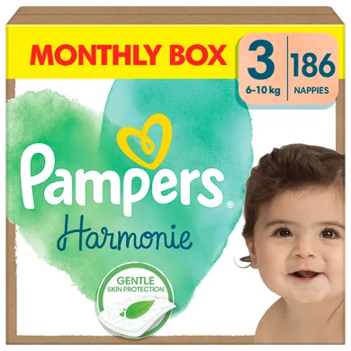 Pampers, Harmonie Baby, pieluchy jednorazowe, rozmiar 3, 6-10 kg, 186 szt.