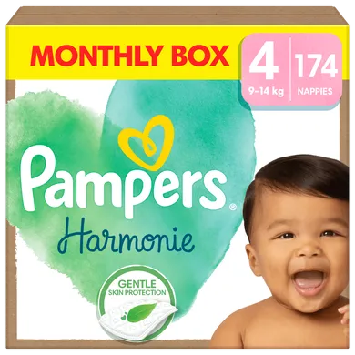 Pampers, Harmonie Baby, pieluchy jednorazowe, rozmiar 4, 9-14 kg, 174 szt.