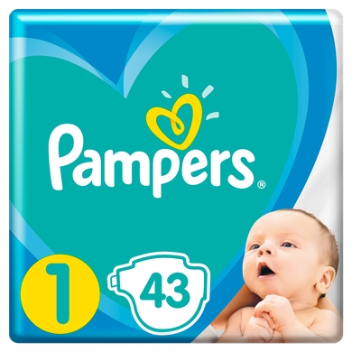 Pampers, New Baby, pieluchy jednorazowe, rozmiar 1, Newborn, 43 szt.