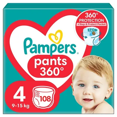 Pampers, Pants, pieluchomajtki, rozmiar 4, 9-15 kg, 108 szt.