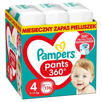 Pampers, Pants, pieluchomajtki, rozmiar 4, 9-15 kg, 176 szt.