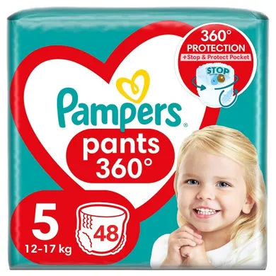 Pampers, Pants, pieluchomajtki, rozmiar 5, 12-17 kg, 48 szt.