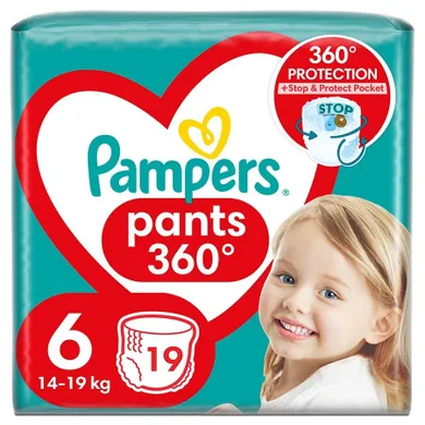 Pampers, Pants, pieluchomajtki, rozmiar 6, 14-19 kg, 19 szt.