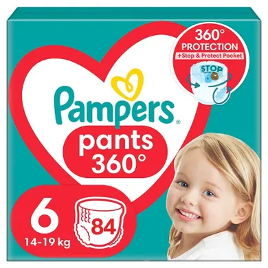 Pampers, Pants, pieluchomajtki, rozmiar 6, 14-19 kg, 84 szt.