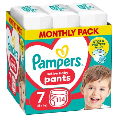 Pampers, Pants, pieluchomajtki, rozmiar 7, 15 kg+, 114 szt.