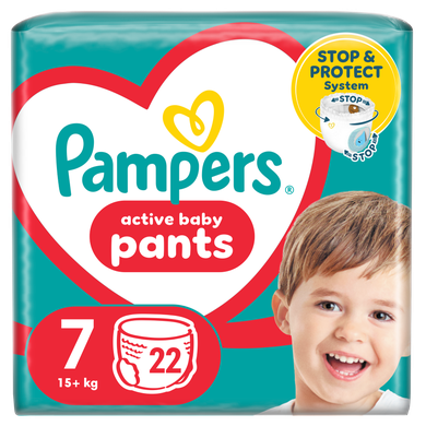 Pampers, Pants, pieluchomajtki, rozmiar 7, 15 kg+, 22 szt.