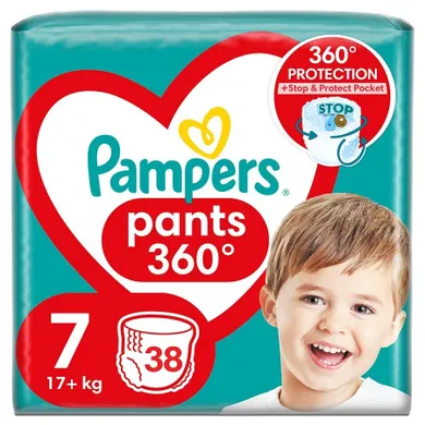 Pampers, Pants, pieluchomajtki, rozmiar 7, 17+ kg, 38 szt.