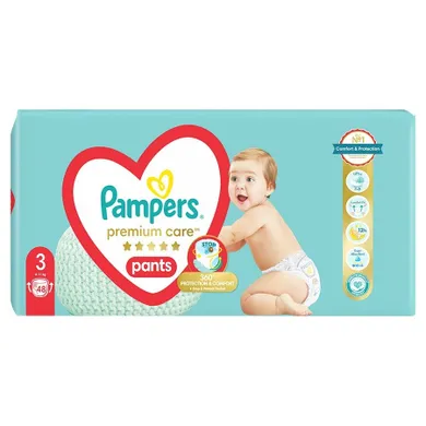 Pampers, Premium Care, pieluchomajtki, rozmiar 3, 6-11 kg, 48 szt.