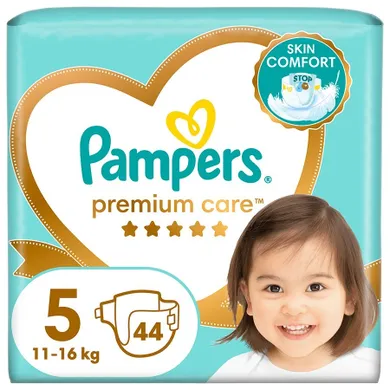 Pampers, Premium Care, pieluchy jednorazowe, rozmiar 5, 11-16 kg, 44 szt.