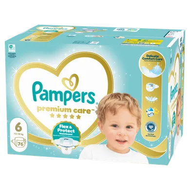 Pampers, Premium Care, pieluchy jednorazowe, rozmiar 6, 13-18kg, 76 szt.