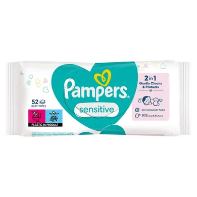 Pampers, Sensitive, chusteczki nawilżane, 1-52 szt.