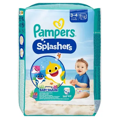 Pampers, Splashers, pieluchy jednorazowe do pływania, rozmiar 3-4, 6-11 kg, 12 szt.