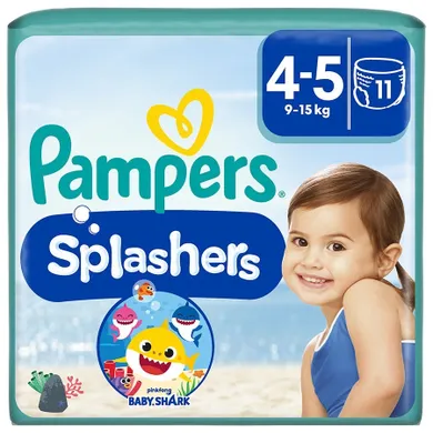 Pampers, Splashers, pieluchy jednorazowe do pływania, rozmiar 4-5, 9-15 kg, 11 szt.