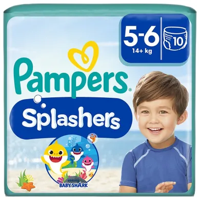 Pampers, Splashers, pieluchy jednorazowe do pływania, rozmiar 5-6, 14+ kg, 10 szt