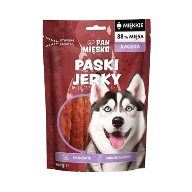 Pan Mięsko, Paski Jerky Kaczka, przysmak dla psa, 100g