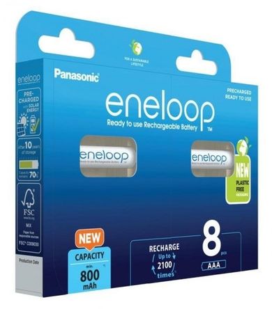 Panasonic, Eneloop, baterie, AAA 800 mAh, 8 szt.