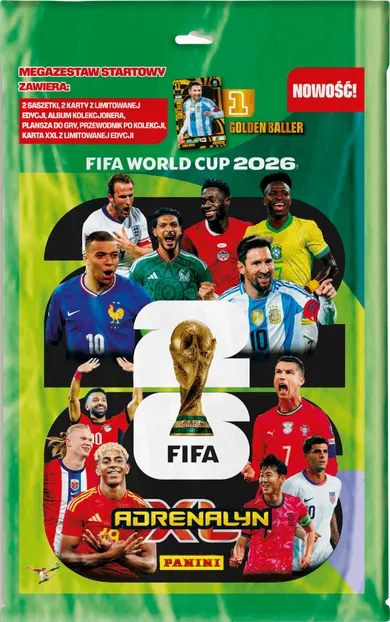 Panini, FIFA World Cup, Adrenalyn XL 2026, Mega zestaw startowy z albumem kolekcjonera