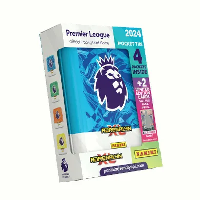Panini, Premier League 2024, Adrenalyn XL Plus, puszka kolekcjonera z kartami