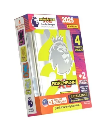 Panini, Premier League 2025, Adrenalyn XL, puszka kolekcjonera z kartami