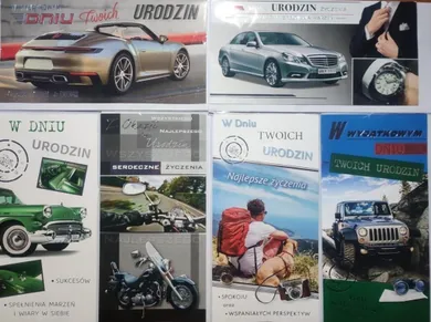 Panorama, karnet urodziny męskie DL + koperta Panorama, 1 szt.