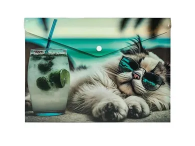 Panta Plast, koperta na napę, A4, Chillout Cat, 1 szt.