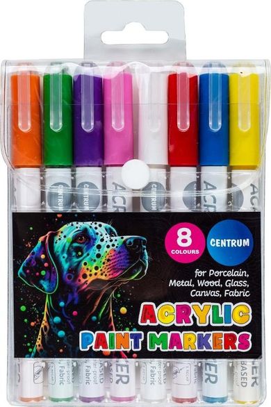 Panta Plast, markery akrylowe z dociskiem do malowania, 8 kolorów