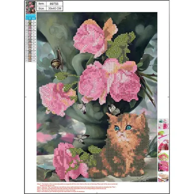 Panta Plast, mozaika diamentowa 5D kit, Cat, 30-40 cm