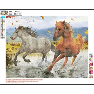 Panta Plast, mozaika diamentowa 5D kit, Horses, 40-50 cm