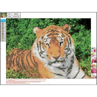 Panta Plast, mozaika diamentowa 5D kit, Tiger, 30-40 cm