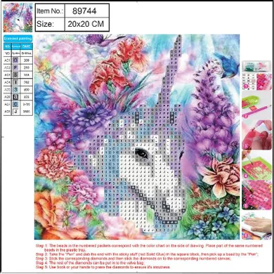 Panta Plast, mozaika diamentowa 5D kit, Unicorn, 20-20 cm