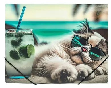 Panta Plast, teczka na gumkę, A4, Chillout Cat, 1 szt.