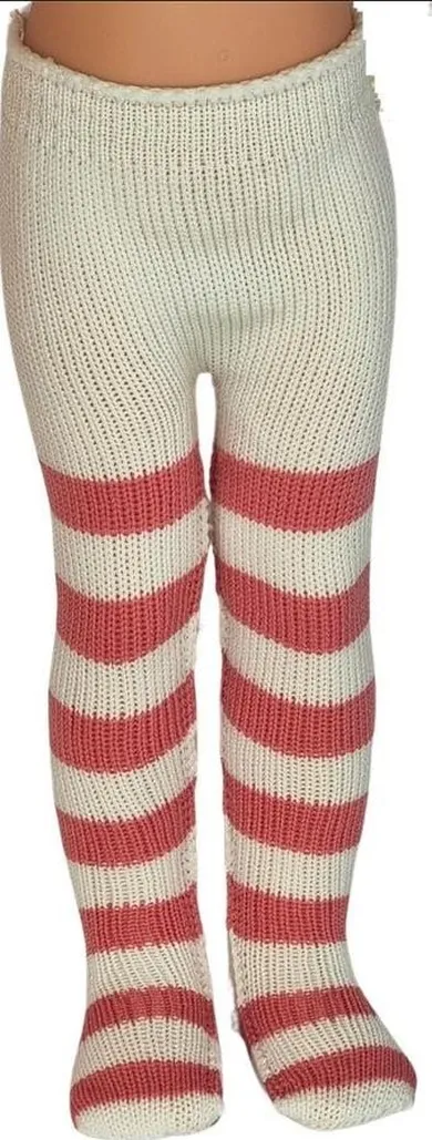 Paola Reina, rajstopy dla lalek, 32 cm, kremowe w różowe paski