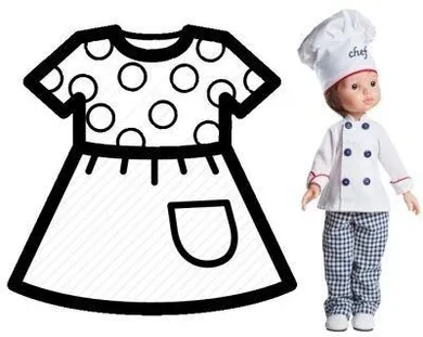 Paola Reina, ubranko kucharza dla lalek, 32 cm