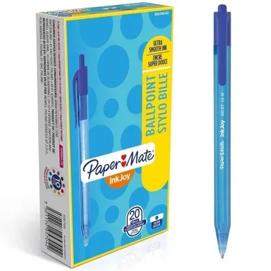 Paper Mate, InkJoy, długopisy, niebieskie, 1,0 mm, 20 szt.
