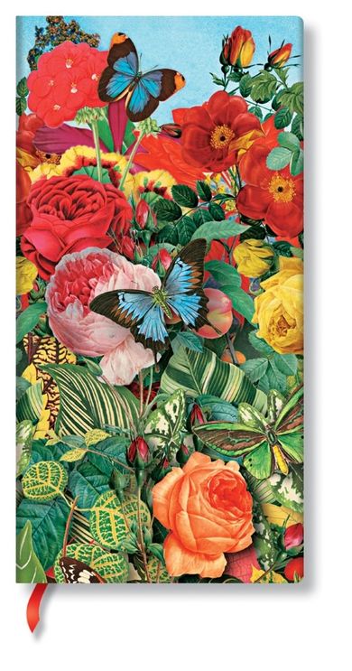 Paperblanks, notes, Nature Montages Buterfly Garden Slim Lined, 1 szt.
