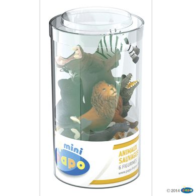 Papo, Mini pojemnik, Dzikie zwierzęta, zestaw 6 figurek