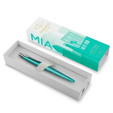 Parker, Jotter, Global Icons, długopis w pudełku, Miami Blue