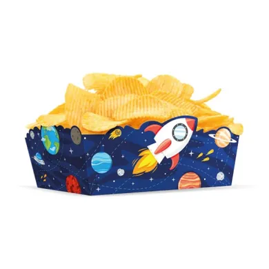 Party Tino, pudełko na chipsy, urodzinowe, kosmos, rakieta, astronauta, 6-15 cm, 3 szt.