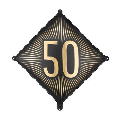 PartyDeco, balon foliowy, 50, 46-46 cm