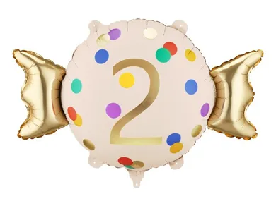 PartyDeco, balon foliowy, cukierek, 2, 61-37 cm