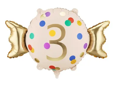 PartyDeco, balon foliowy, cukierek, 3, 61-37 cm