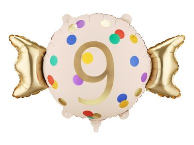 PartyDeco, balon foliowy, cukierek, 9, 61-37 cm