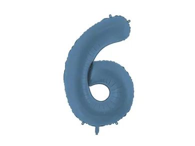 PartyDeco, balon foliowy, cyfra 6, granat, 86 cm