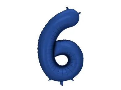 PartyDeco, balon foliowy, cyfra 6, granat, 86 cm