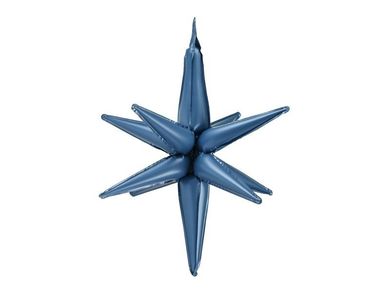 PartyDeco, balon foliowy, gwiazda 3D, granat, 105 cm