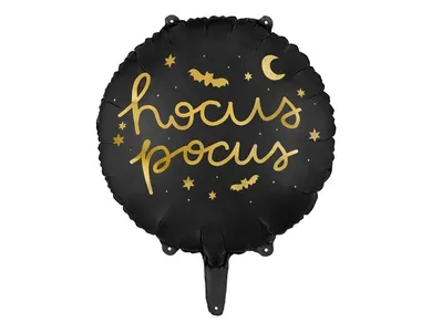 PartyDeco, balon foliowy Hocus Pocus, 45 cm, czarny, 1 szt.