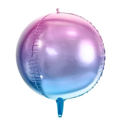 PartyDeco, balon foliowy, kula ombre, fioletowo-niebieski, 30 cm